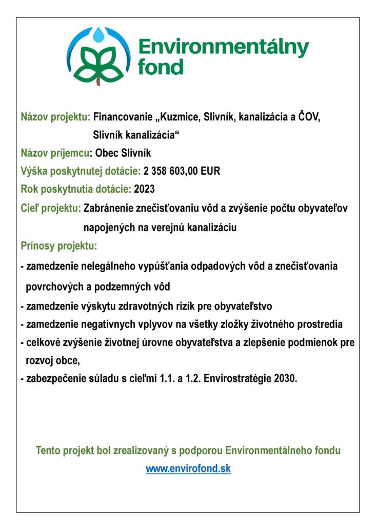 Projekt kanalizácia 